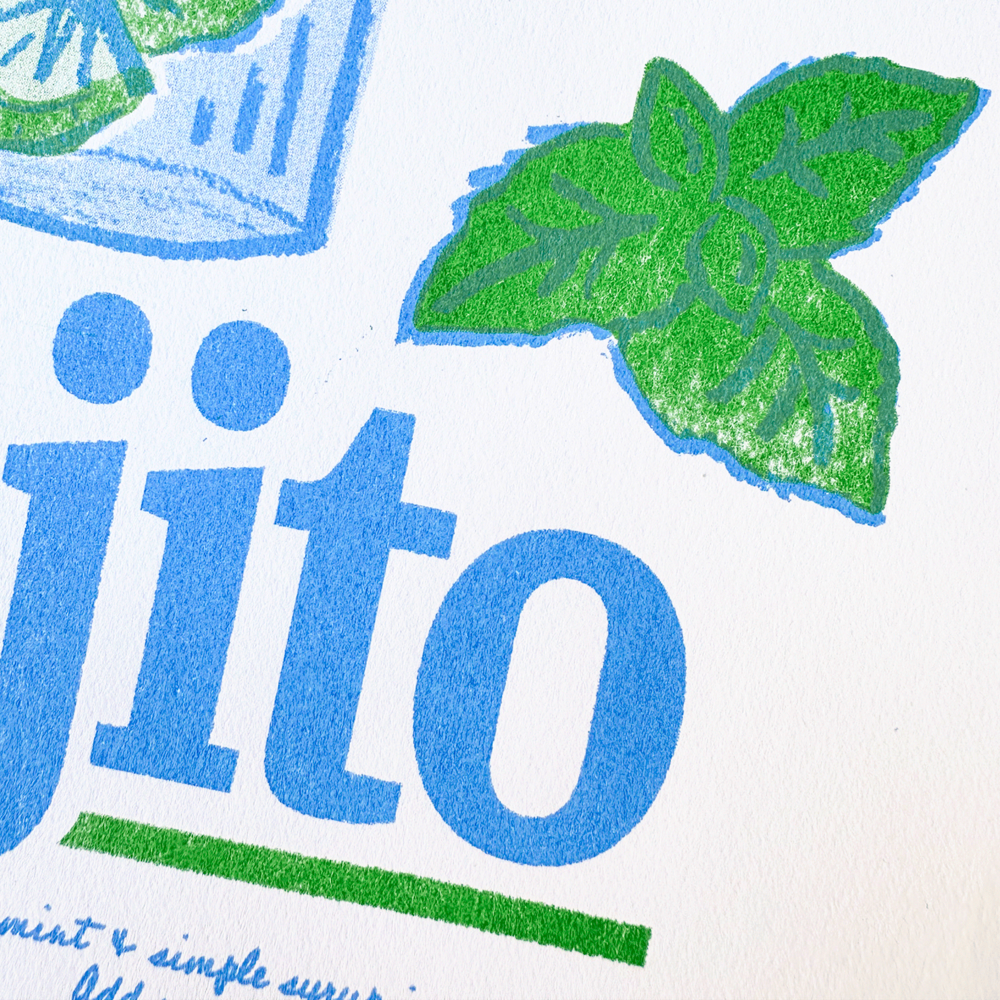 Mojito | 2-Color Riso Art Print | 8.5x11"
