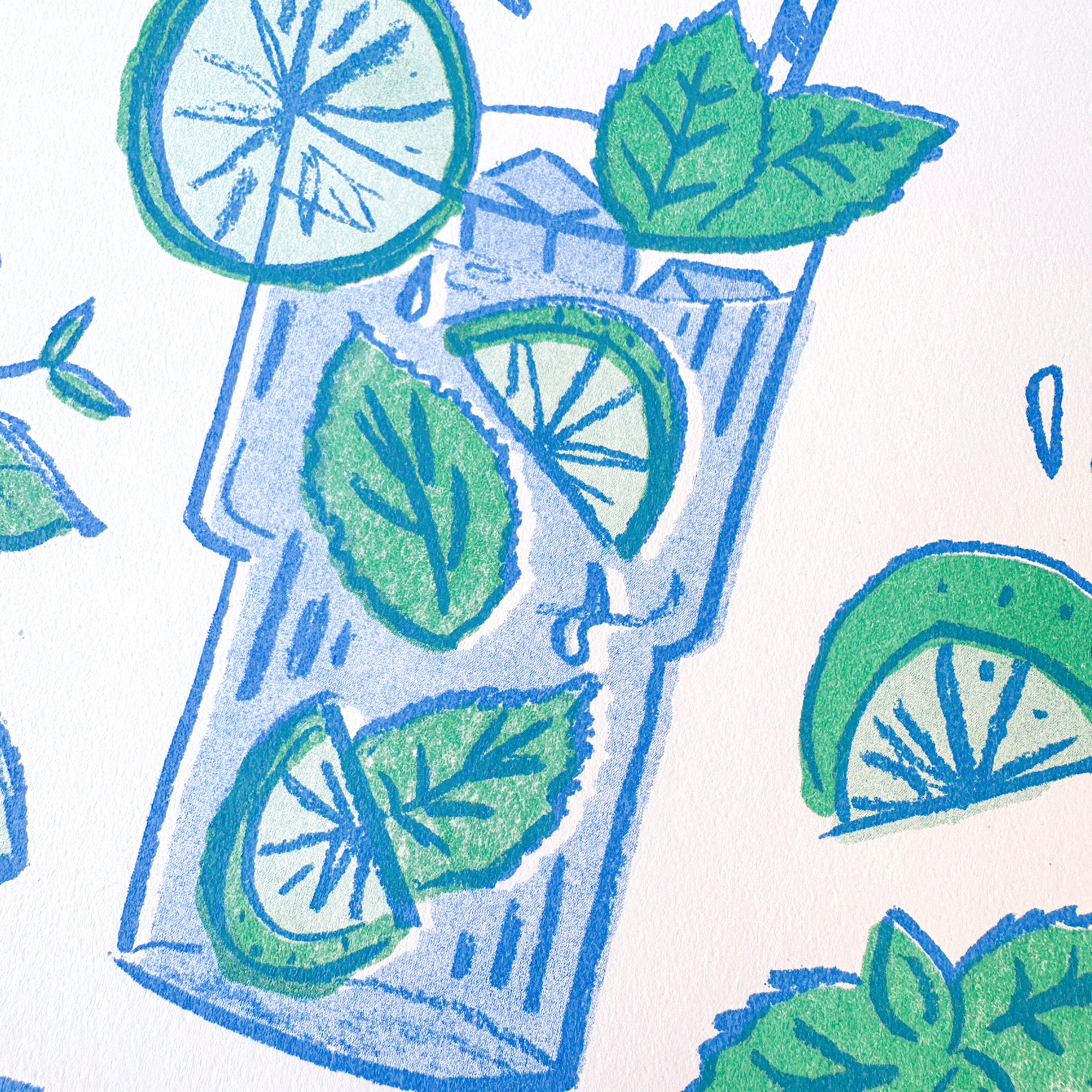 Mojito | 2-Color Riso Art Print | 8.5x11"