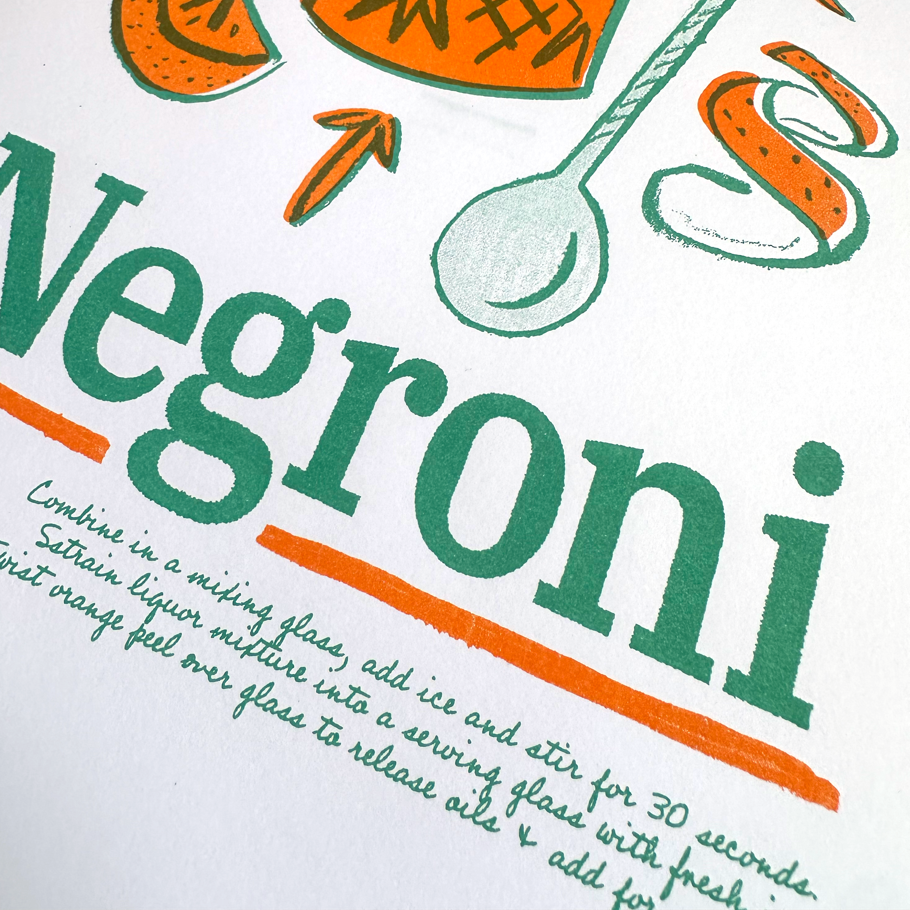 Negroni | Original Riso Art Print | 8.5x11