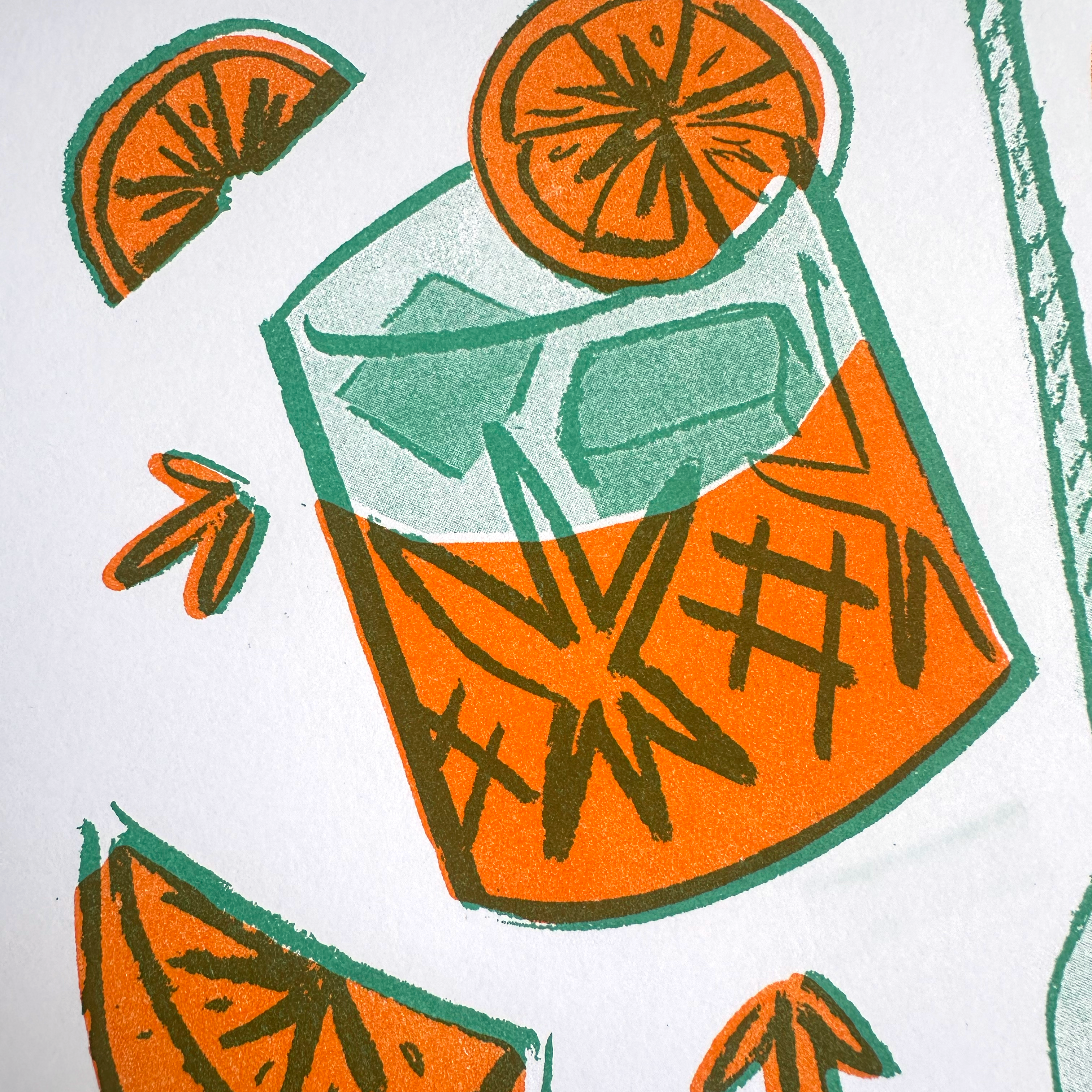 Negroni | Original Riso Art Print | 8.5x11