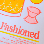 Old Fashioned | 2-Color Riso Art Print | 8.5x11"