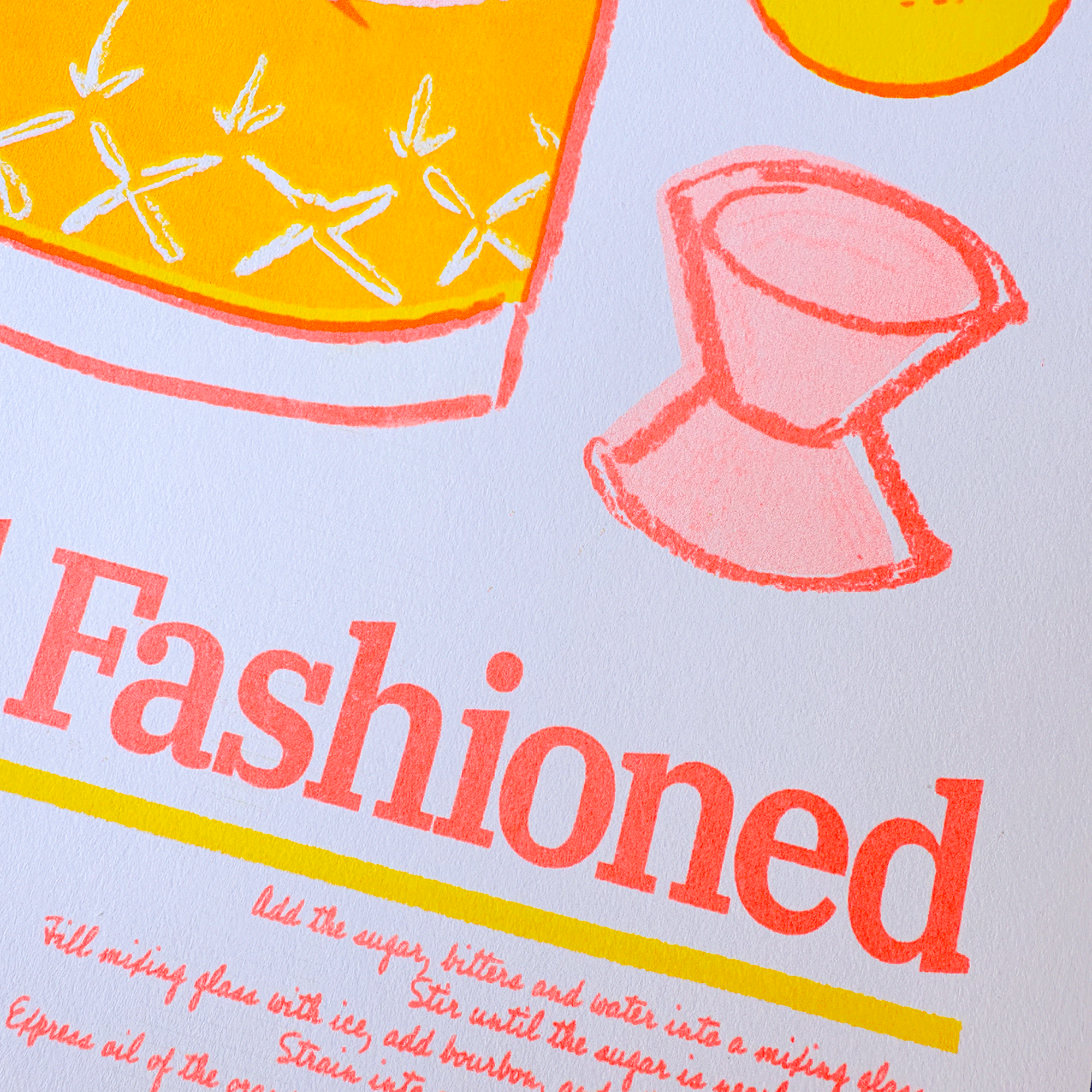 Old Fashioned | 2-Color Riso Art Print | 8.5x11"