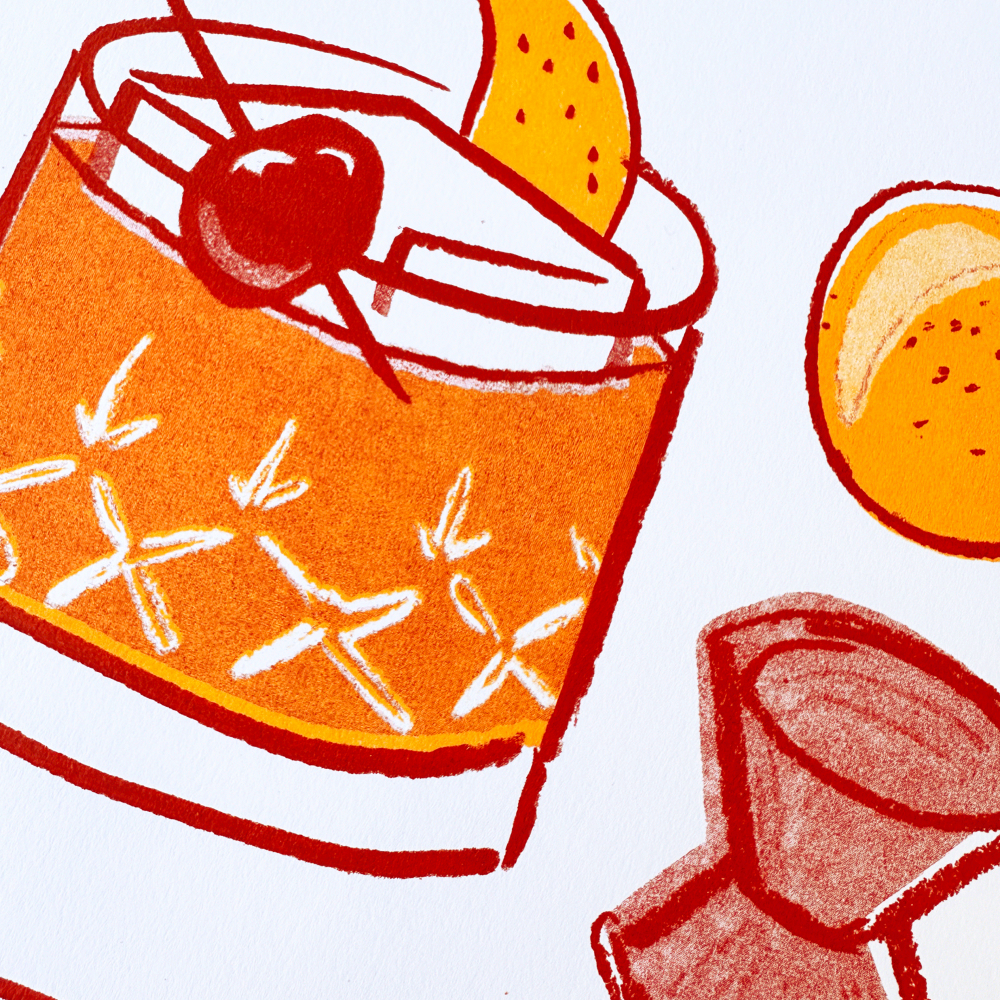 Old Fashioned | 2-Color Riso Art Print | 8.5x11"