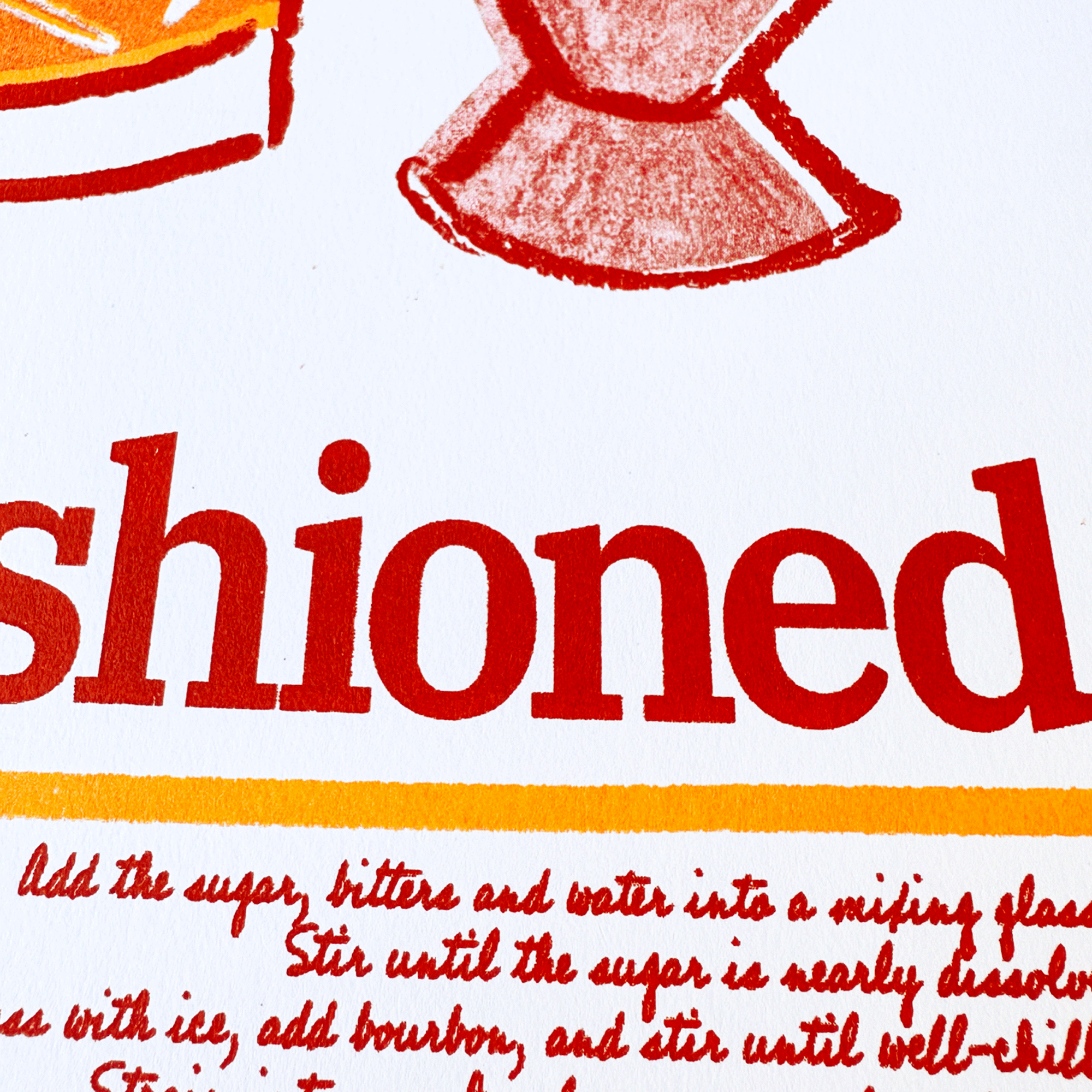 Old Fashioned | 2-Color Riso Art Print | 8.5x11"