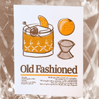 Old Fashioned | 2-Color Riso Art Print | 8.5x11"