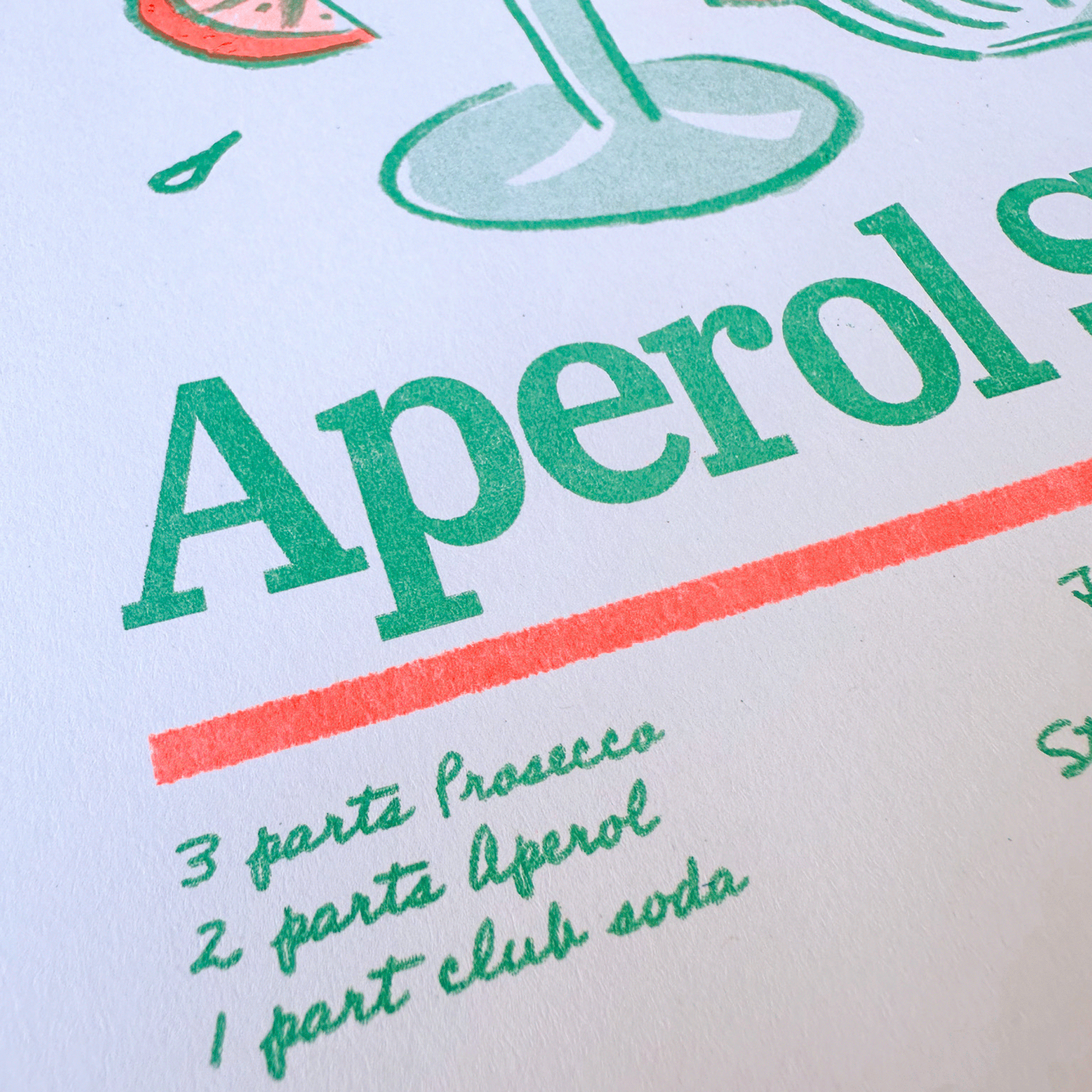 Aperol Spritz | 2-Color Riso Art Print | 8.5x11"