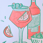 Aperol Spritz | 2-Color Riso Art Print | 8.5x11"