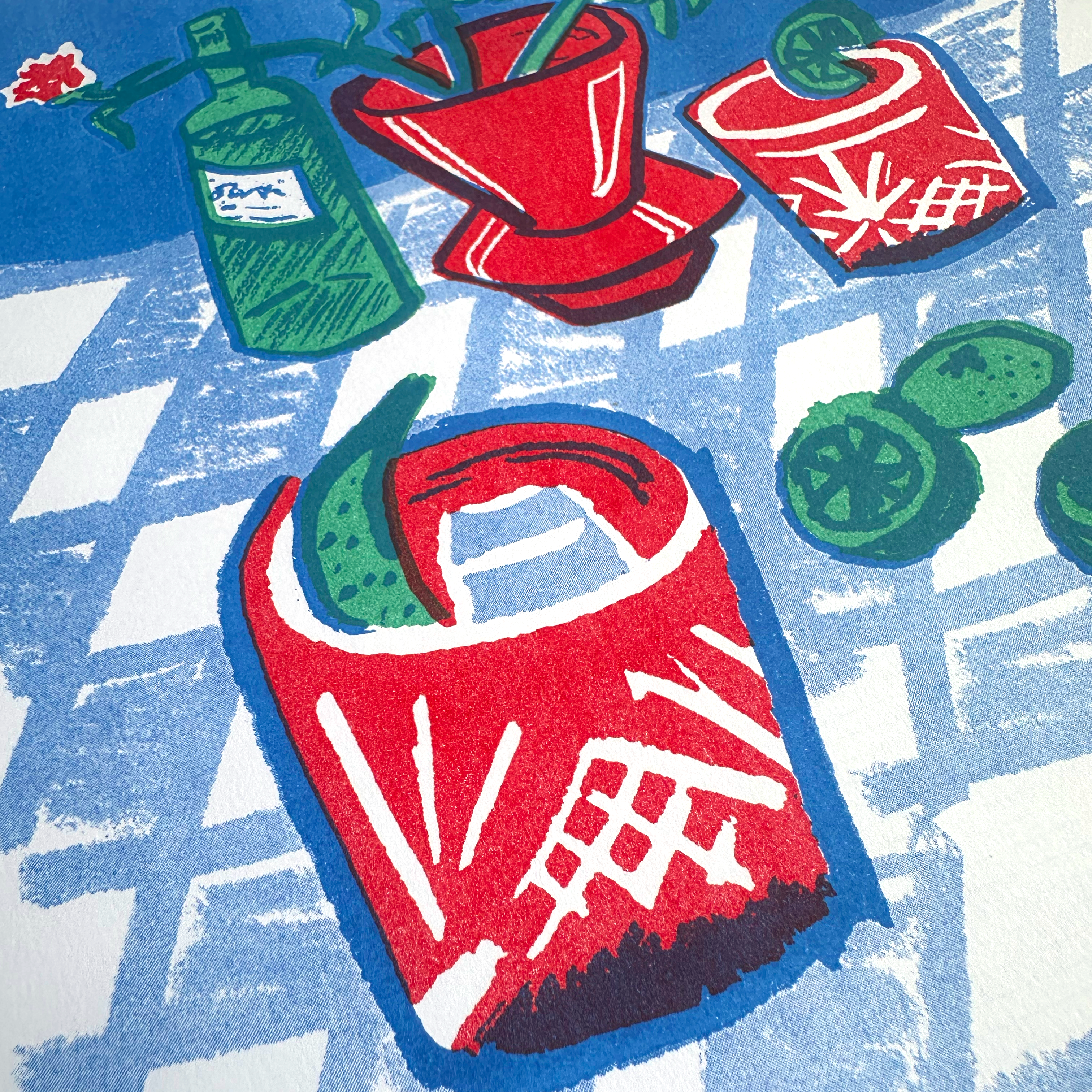 Negroni Still Life | Original Riso Art Print | 8.5x11