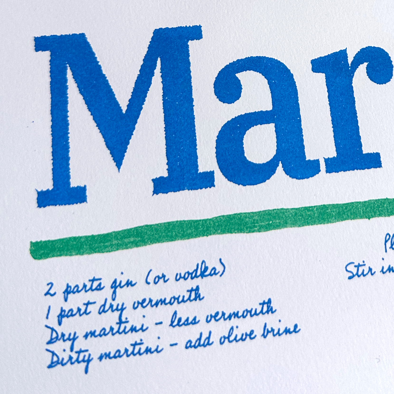 Martini | Original Riso Art Print | 8.5x11
