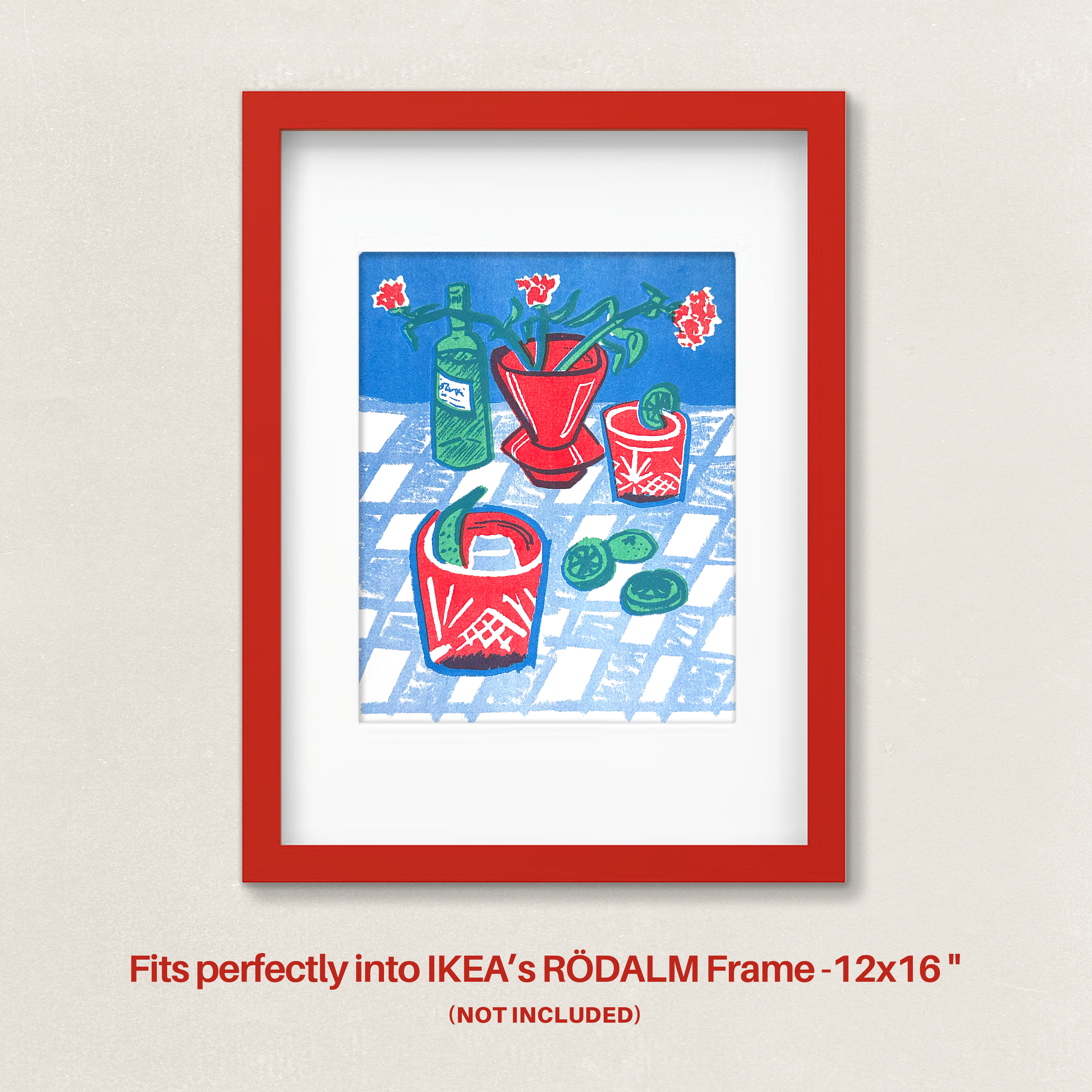 Negroni Still Life | Original Riso Art Print | 8.5x11
